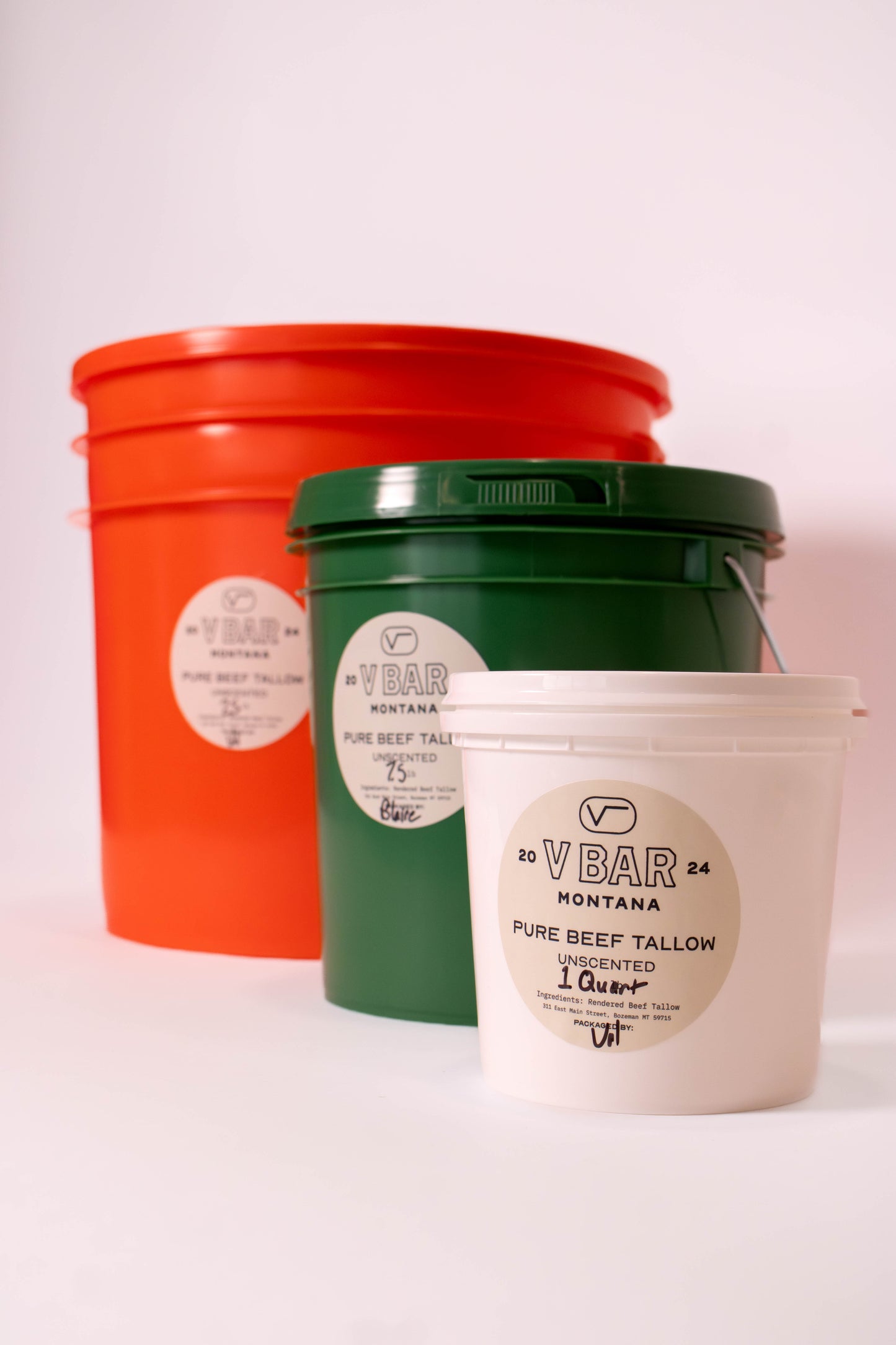 25 LB - 3.5 Gallon Bucket - Grass-Fed, Suet Beef Tallow