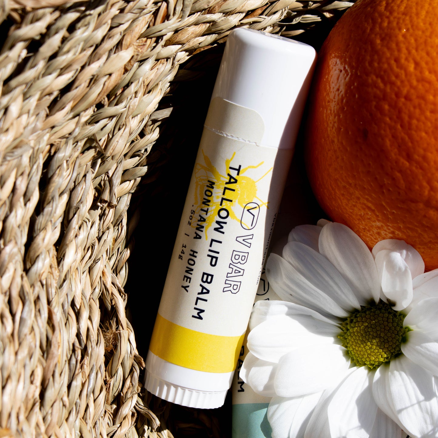 Natural tallow lip balm made from grass-fed beef suet for dry lips and sourced from Montana ranches