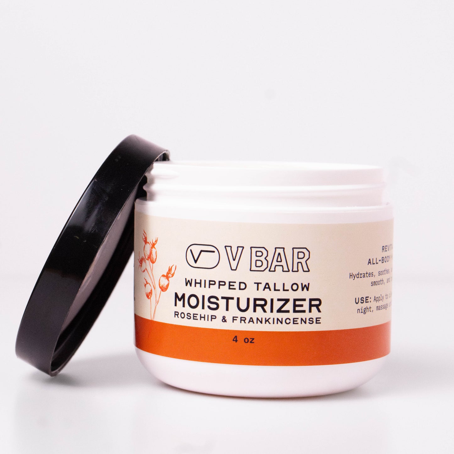 Whipped tallow moisturizer made from grass-fed beef suet sourced from Montana ranches