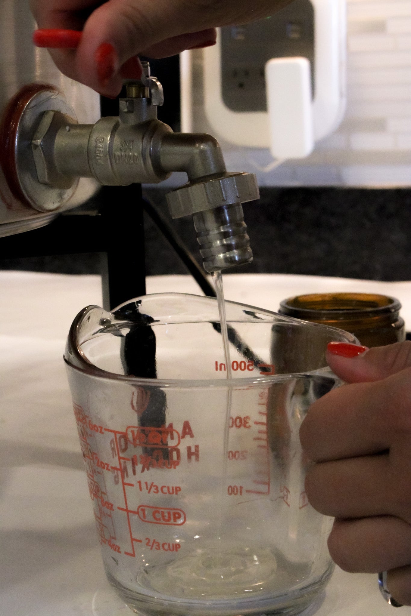 Spout pouring tallow