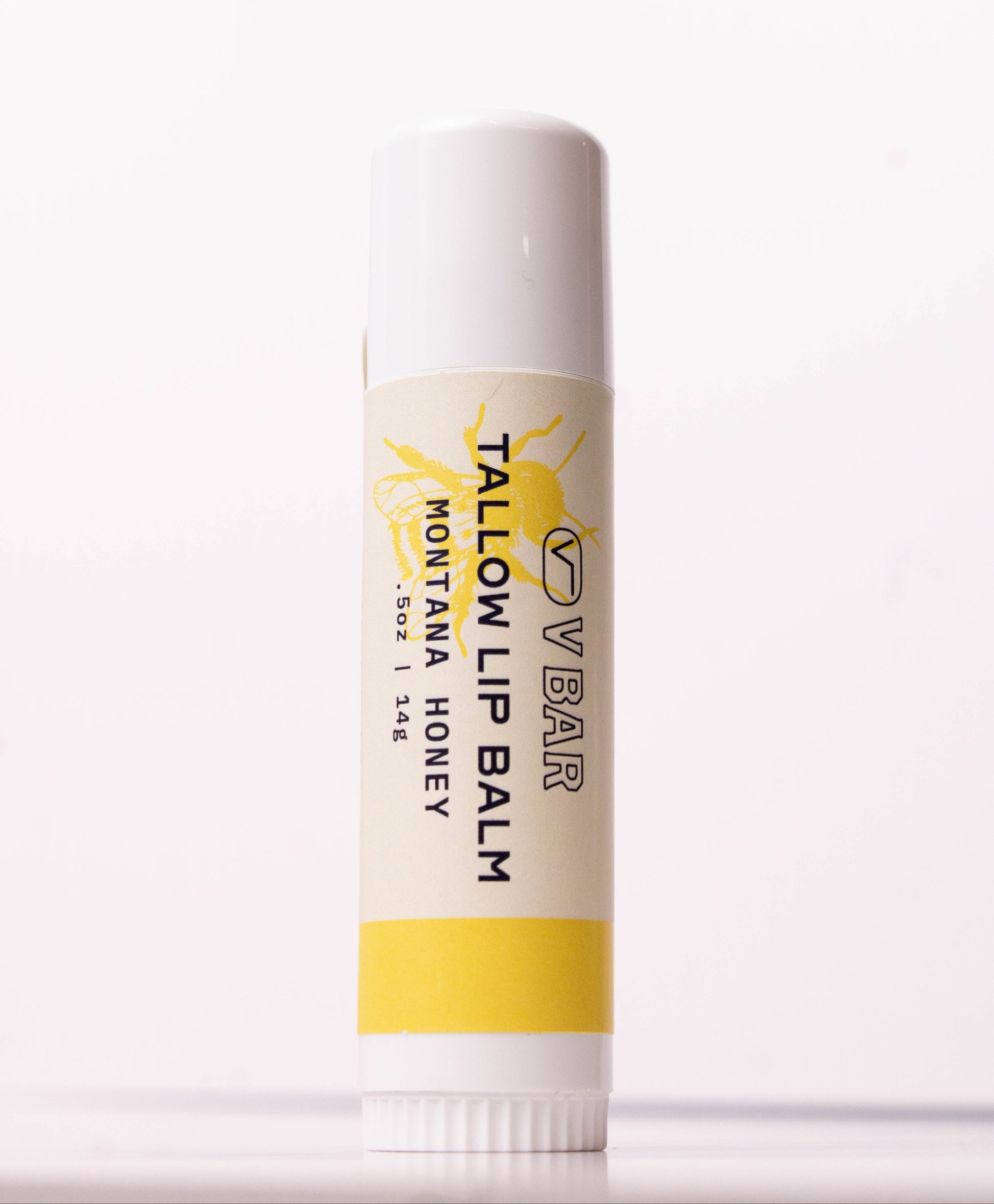 Natural tallow lip balm made from grass-fed beef suet for dry lips and sourced from Montana ranches