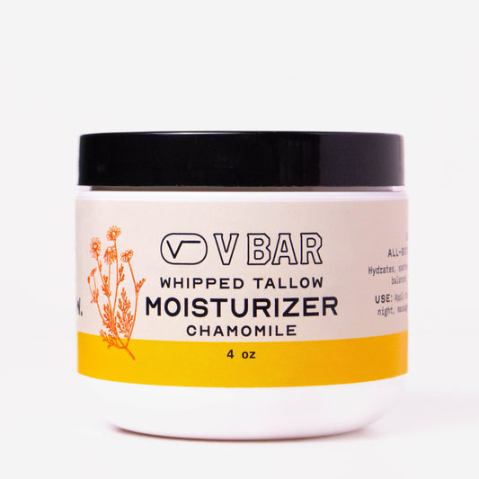 Whipped tallow moisturizer made from grass-fed beef suet sourced from Montana ranches